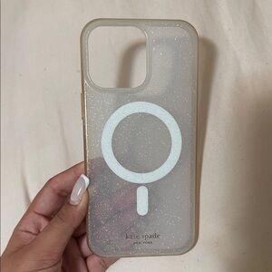 Kate Spade Sparkle iPhone Case - Gold and White iPhone 16 pro MAX